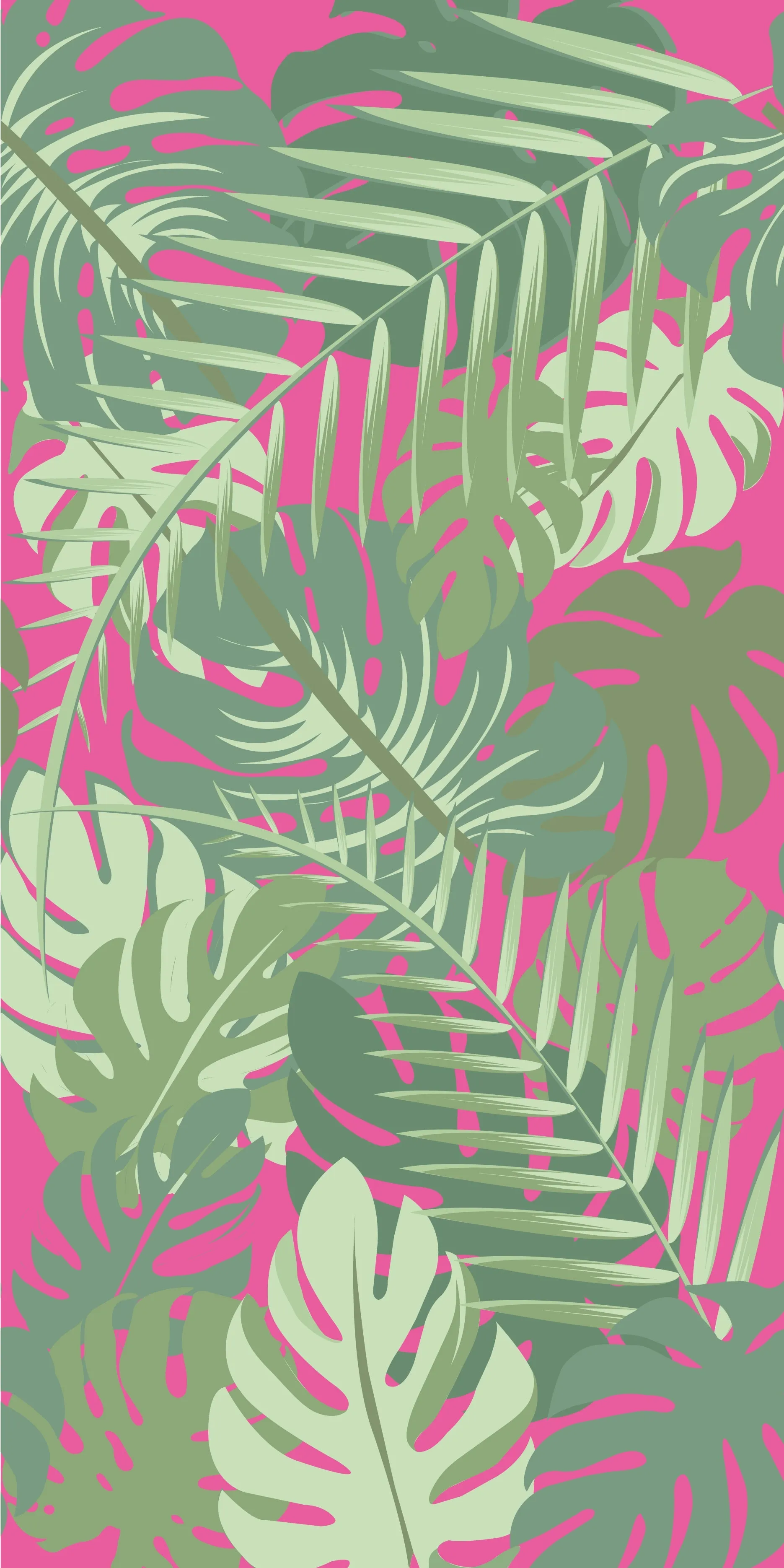 Banana Leaf Plant Pink Acrylic Shower Wall Panel 2440mmm x 1220mm