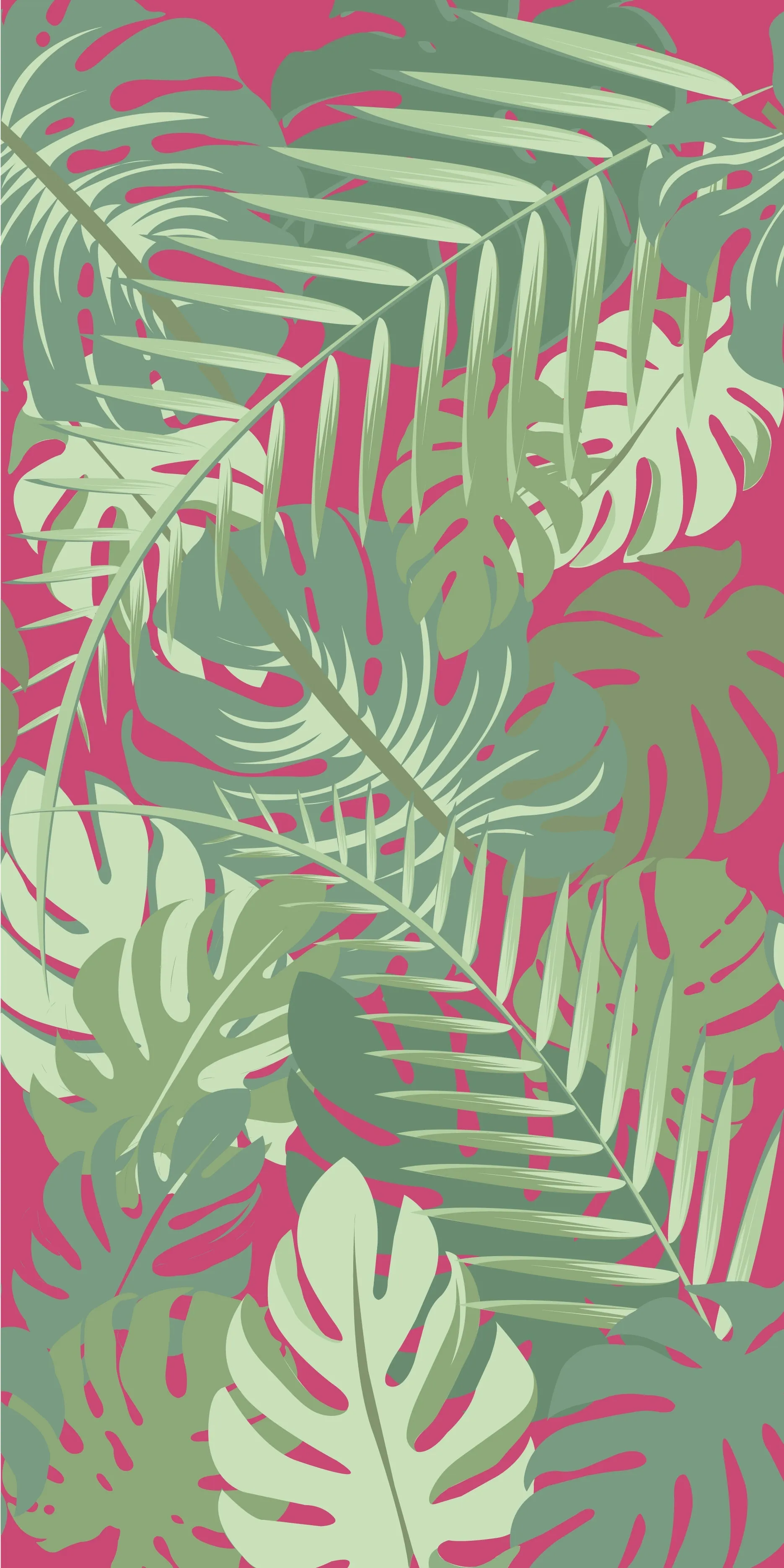 Banana Leaf Plant Pink Acrylic Shower Wall Panel 2440mmm x 1220mm