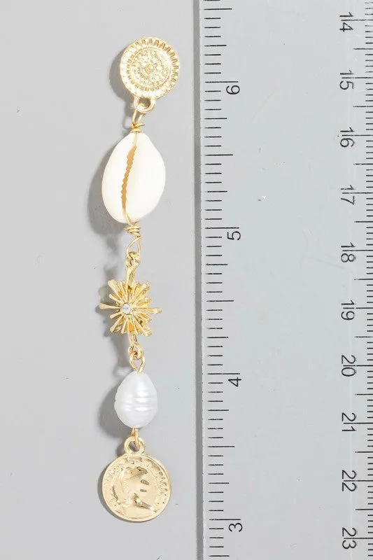 Bede Shell Chain Earrings