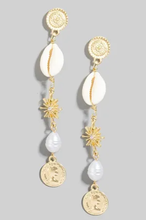 Bede Shell Chain Earrings