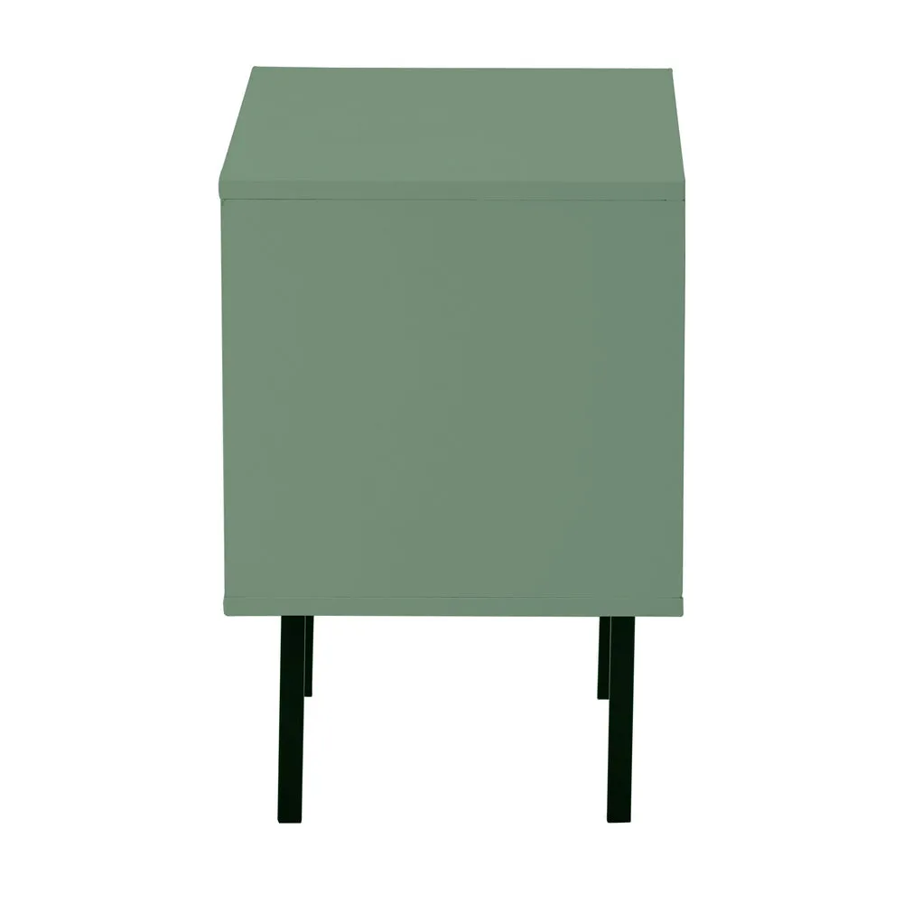 Bedside Tables Storage Cabinet Wood Green