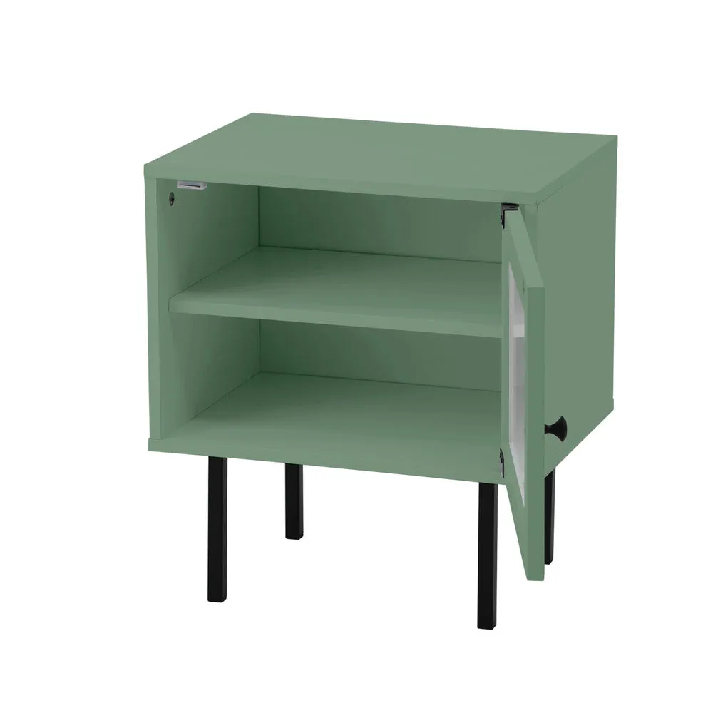 Bedside Tables Storage Cabinet Wood Green