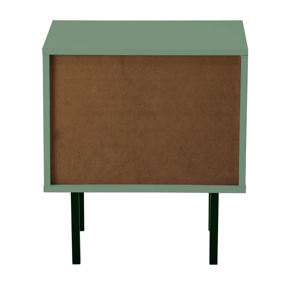 Bedside Tables Storage Cabinet Wood Green