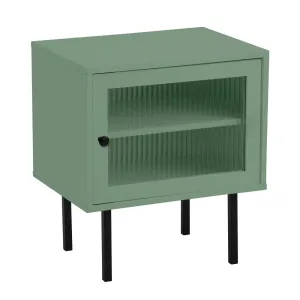 Bedside Tables Storage Cabinet Wood Green
