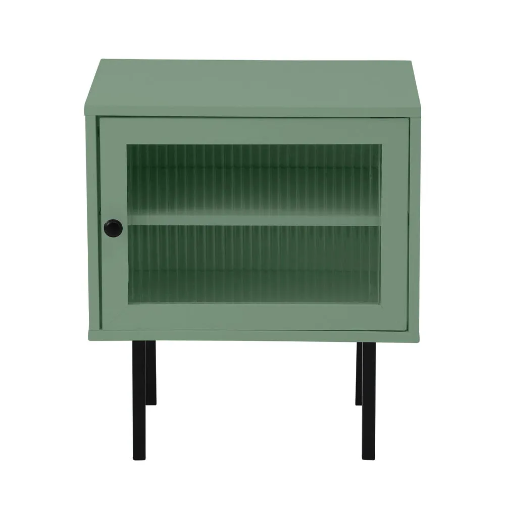 Bedside Tables Storage Cabinet Wood Green