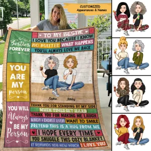 Besties Forever - You Are My Person - Personalized Blanket