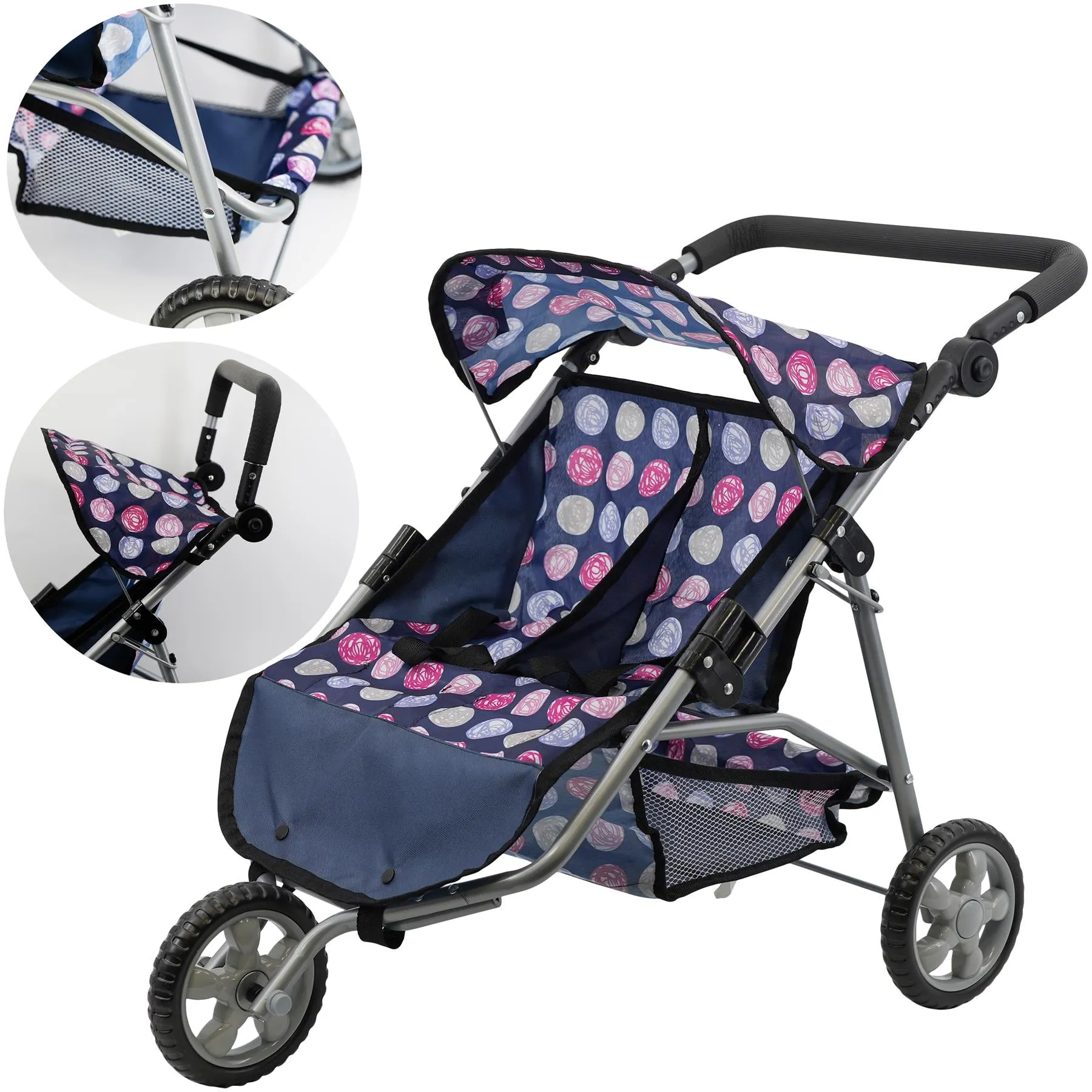 BiBi Accessories - Blue Doll Twin Stroller