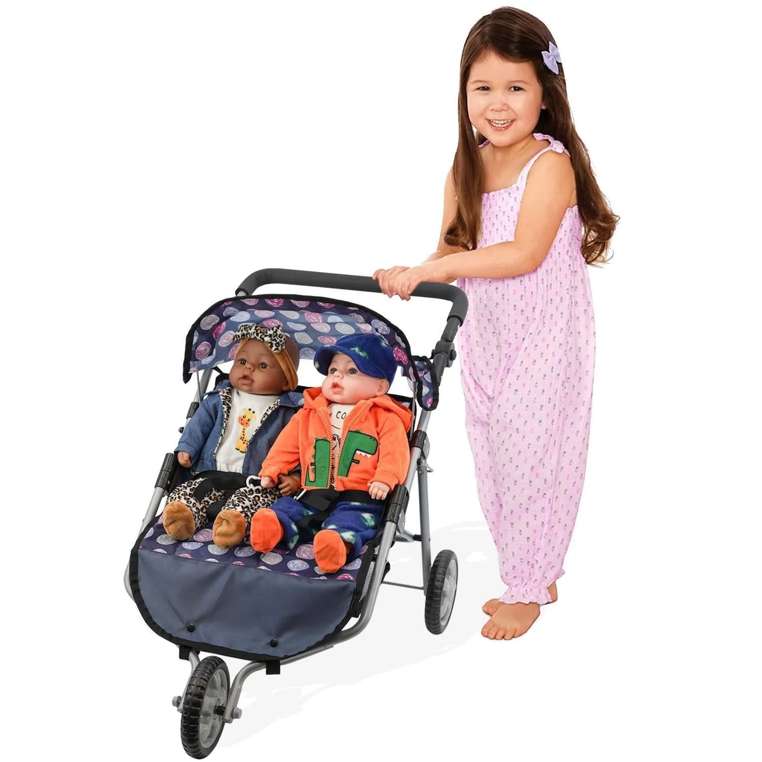 BiBi Accessories - Blue Doll Twin Stroller