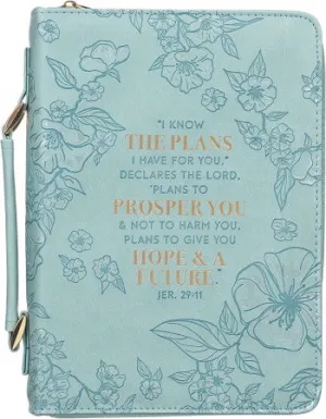 Bible Cover: I Know The Plans I Have for You (Teal )