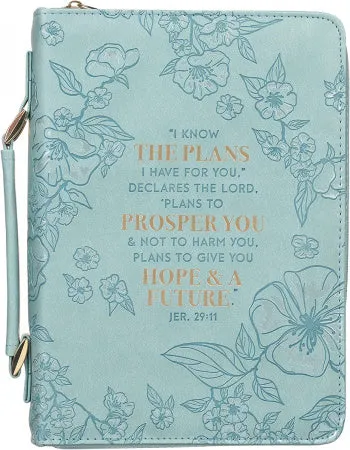 Bible Cover: I Know The Plans I Have for You (Teal )