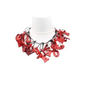 Big LOVE Necklace - Hand-painted - Short/Red