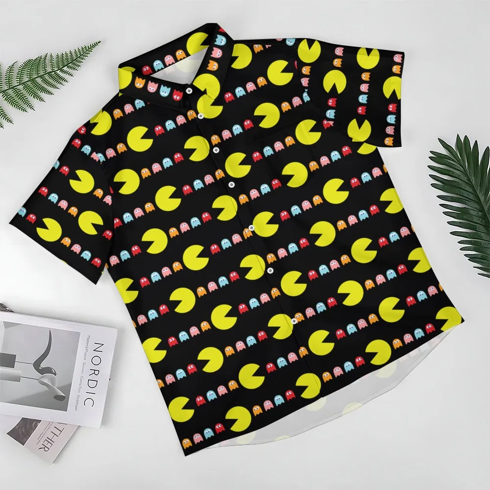 Black Cartoon Nostalgic Movie Characters Fun Hawaiian Printing Shirt 2408005803