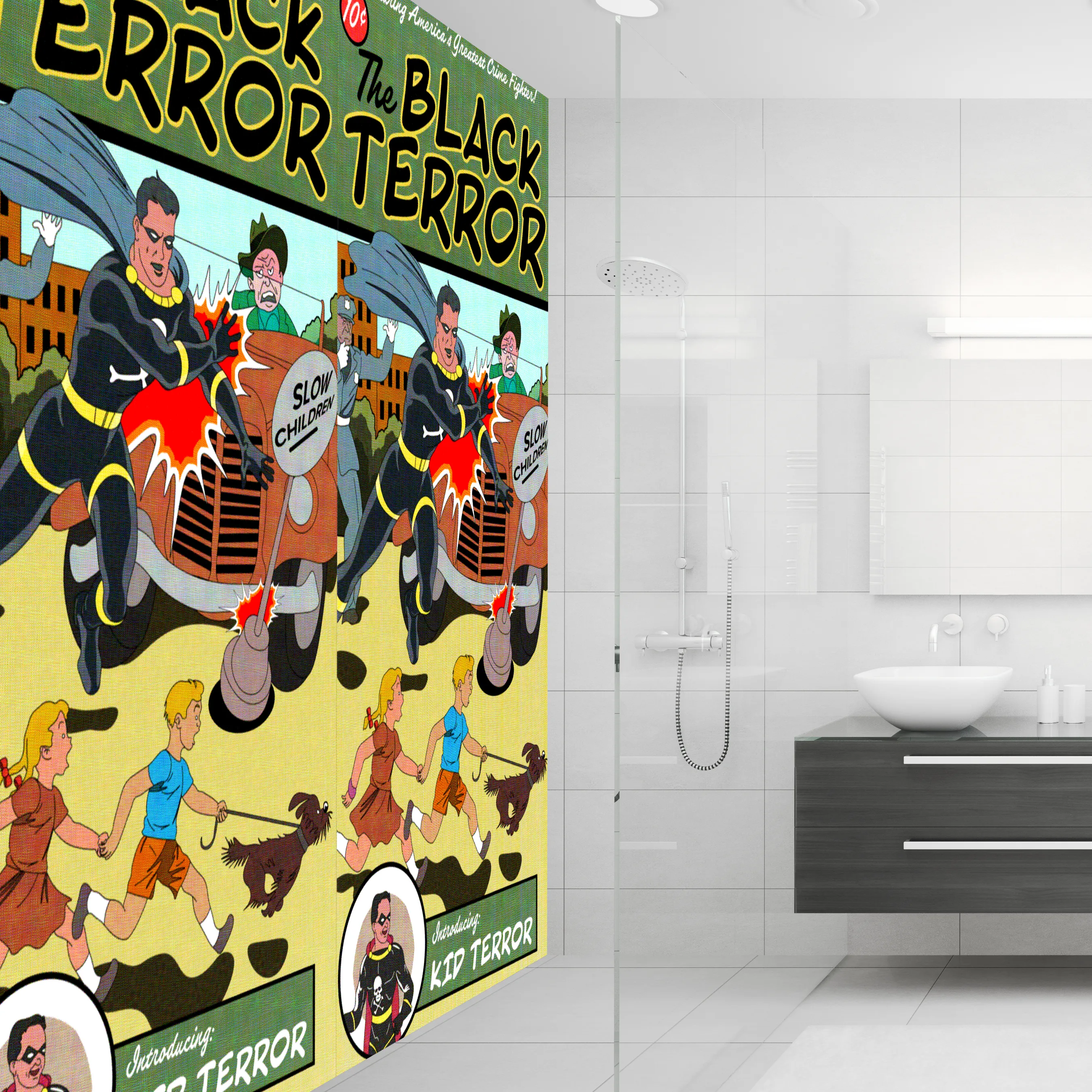 Black Terror Comics Acrylic Wall Panels Home Decor Wall Panels 2440mmm x 1220mm