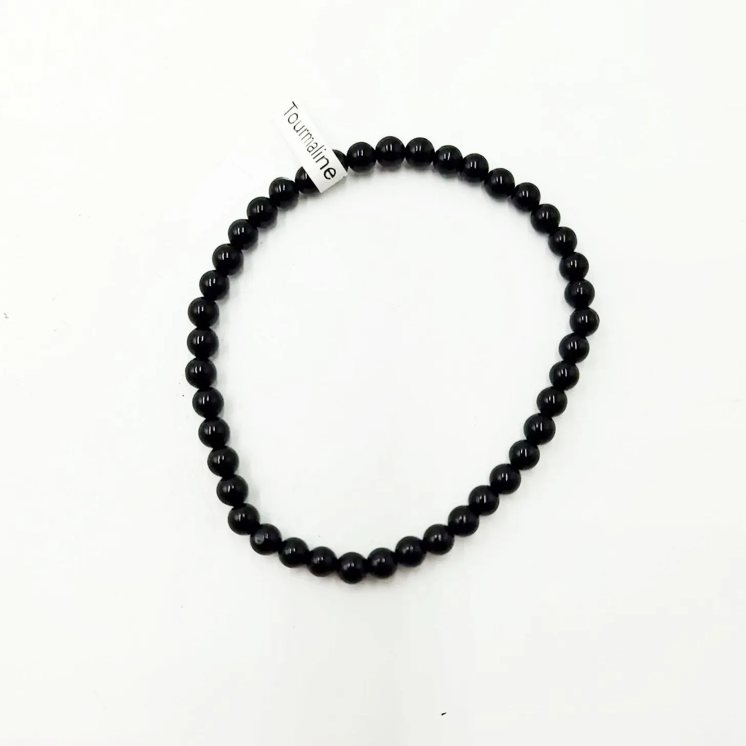 Black Tourmaline Bead Bracelet 4mm