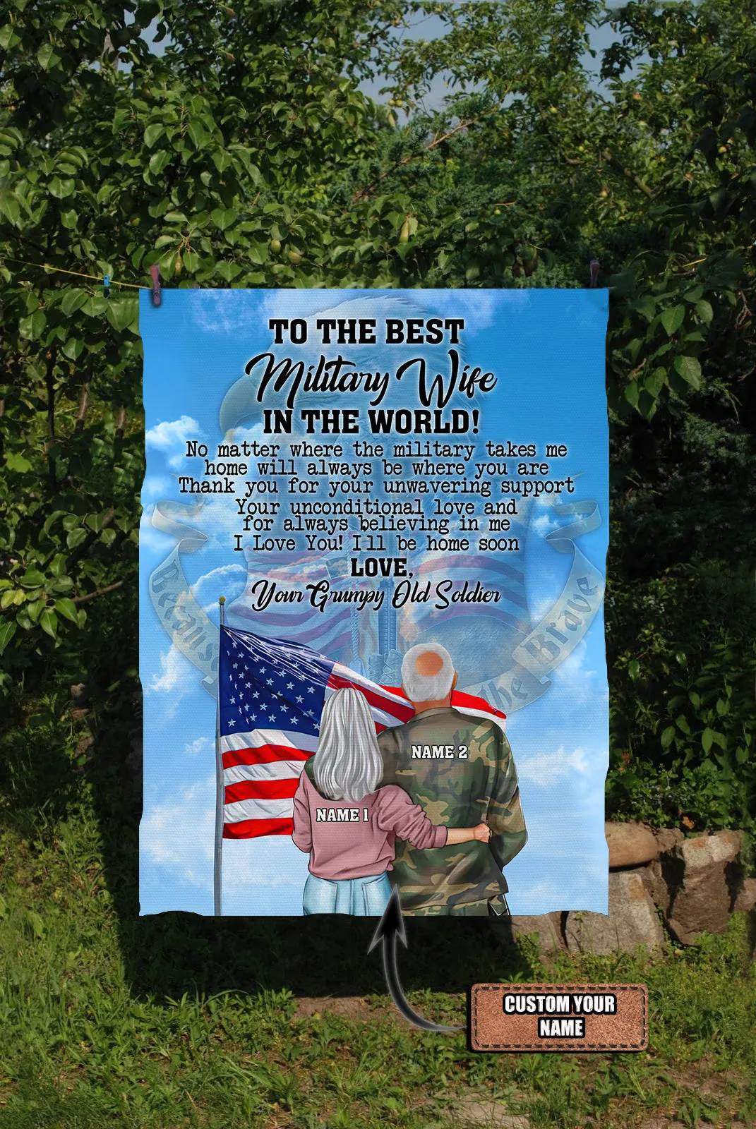 Blanket - To The Best Military Wife - HN95