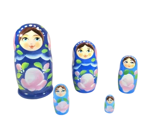 Blue Gradient Nesting Doll 5pc./4"