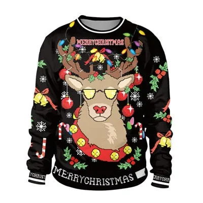 Brilliant 3 D Unisex Ugly Christmas Sweater