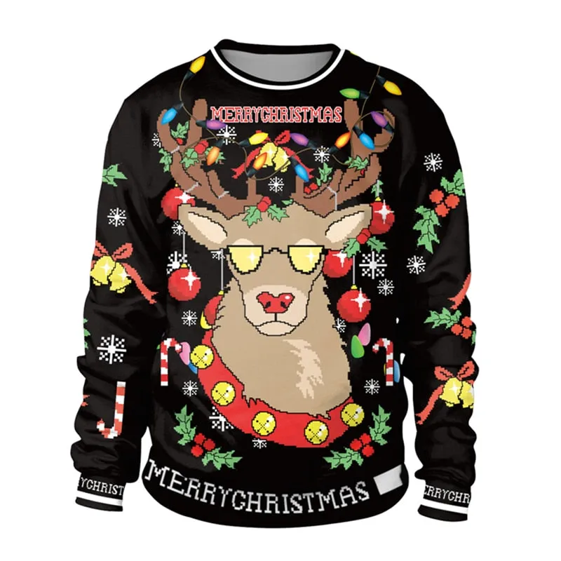 Brilliant 3 D Unisex Ugly Christmas Sweater
