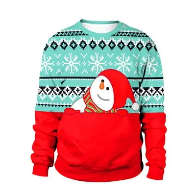 Brilliant 3 D Unisex Ugly Christmas Sweater