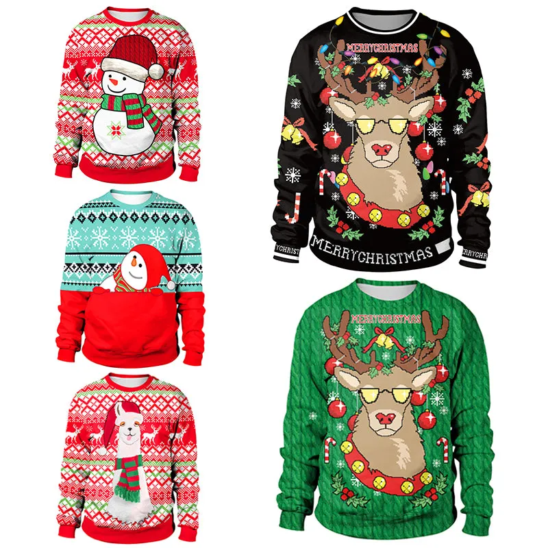 Brilliant 3 D Unisex Ugly Christmas Sweater