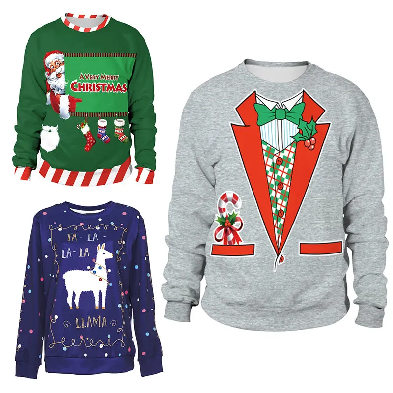 Brilliant 3 D Unisex Ugly Christmas Sweater