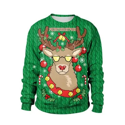 Brilliant 3 D Unisex Ugly Christmas Sweater