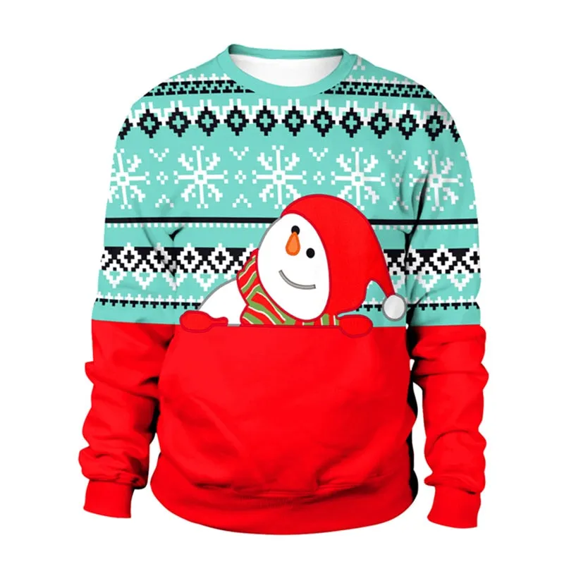 Brilliant 3 D Unisex Ugly Christmas Sweater
