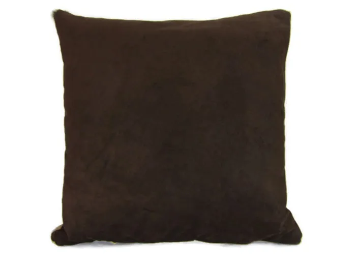 Brindle Hair On Cowhide Leather Pillow with Dark Brown Suede Back and Bottom Zip Size 20 x 20