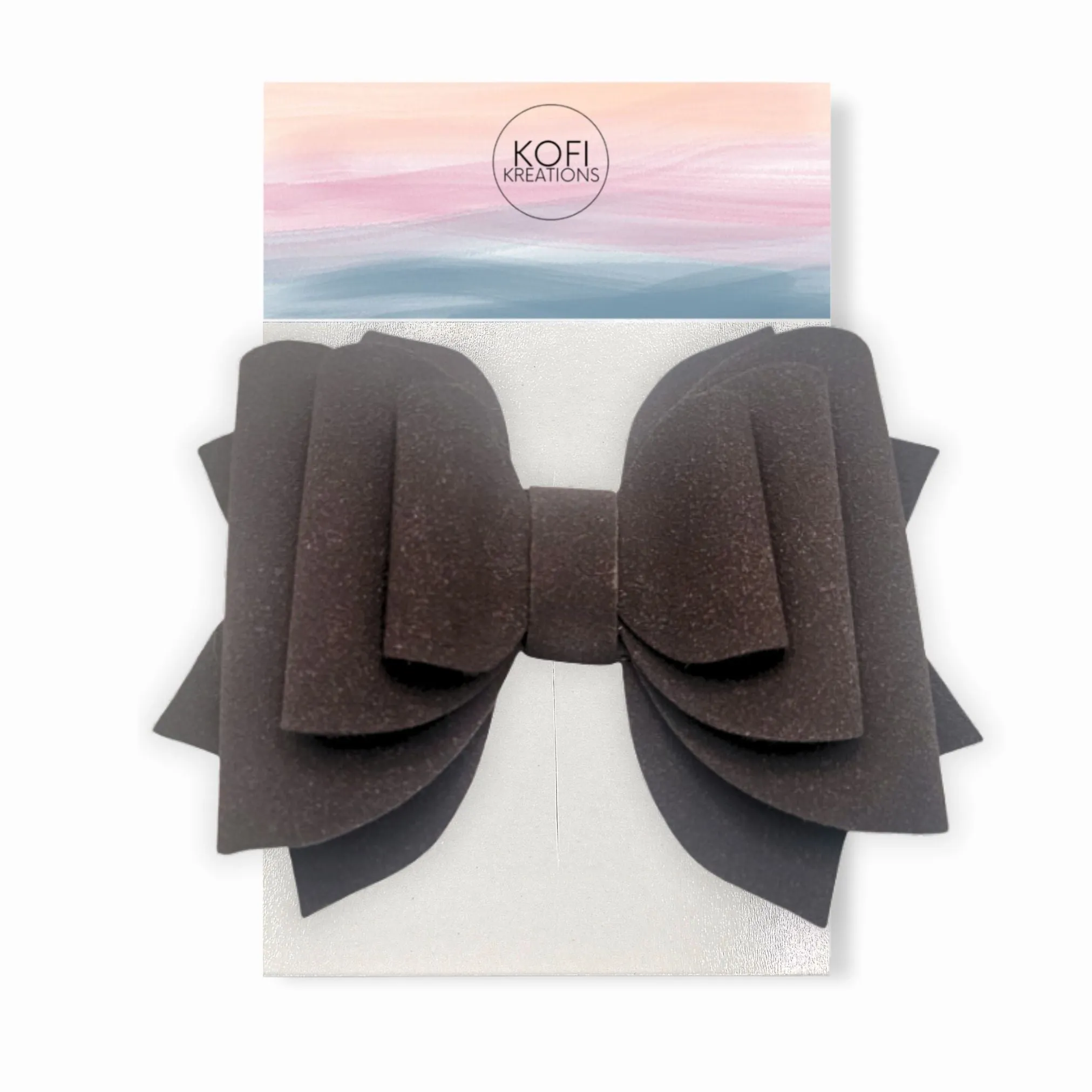 Brown | Suede Hair Bow