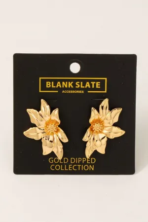 Caley Gold Flower Earrings