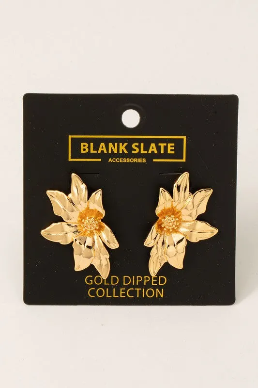 Caley Gold Flower Earrings