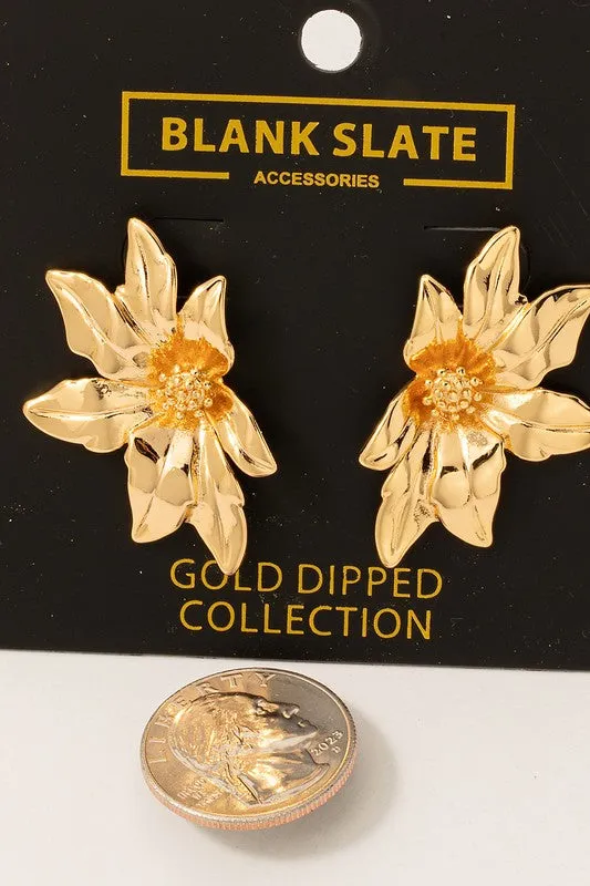 Caley Gold Flower Earrings