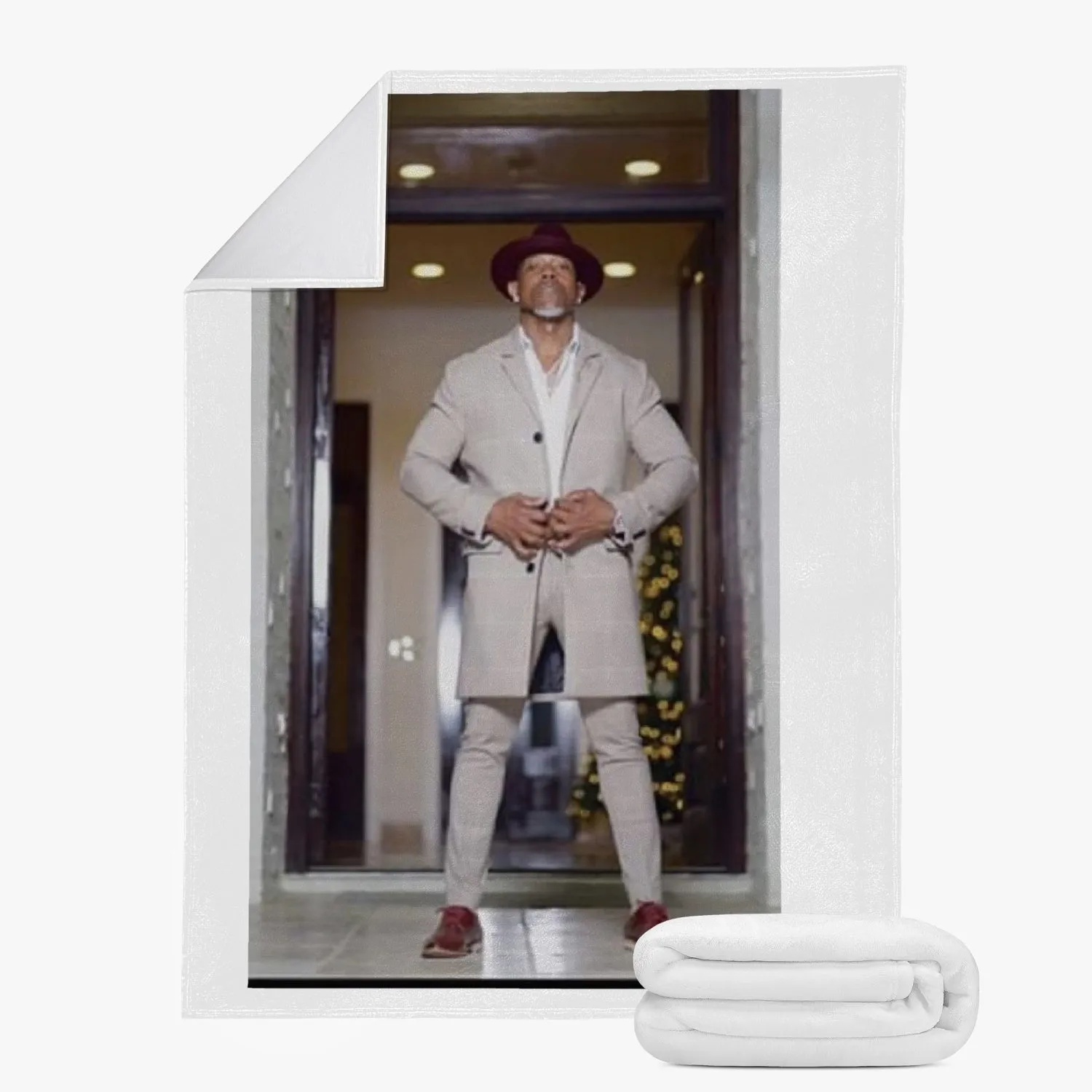 Calvin Richardson Dual-sided Stitched Fleece Blanket