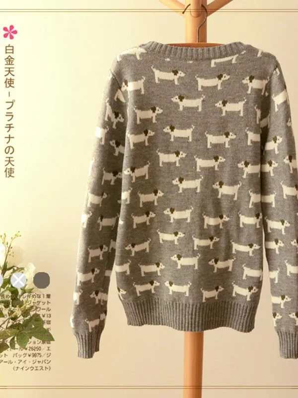 cartoon dog thick sweater