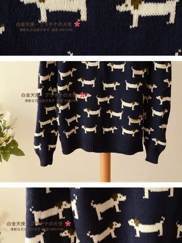 cartoon dog thick sweater