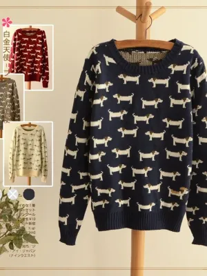 cartoon dog thick sweater