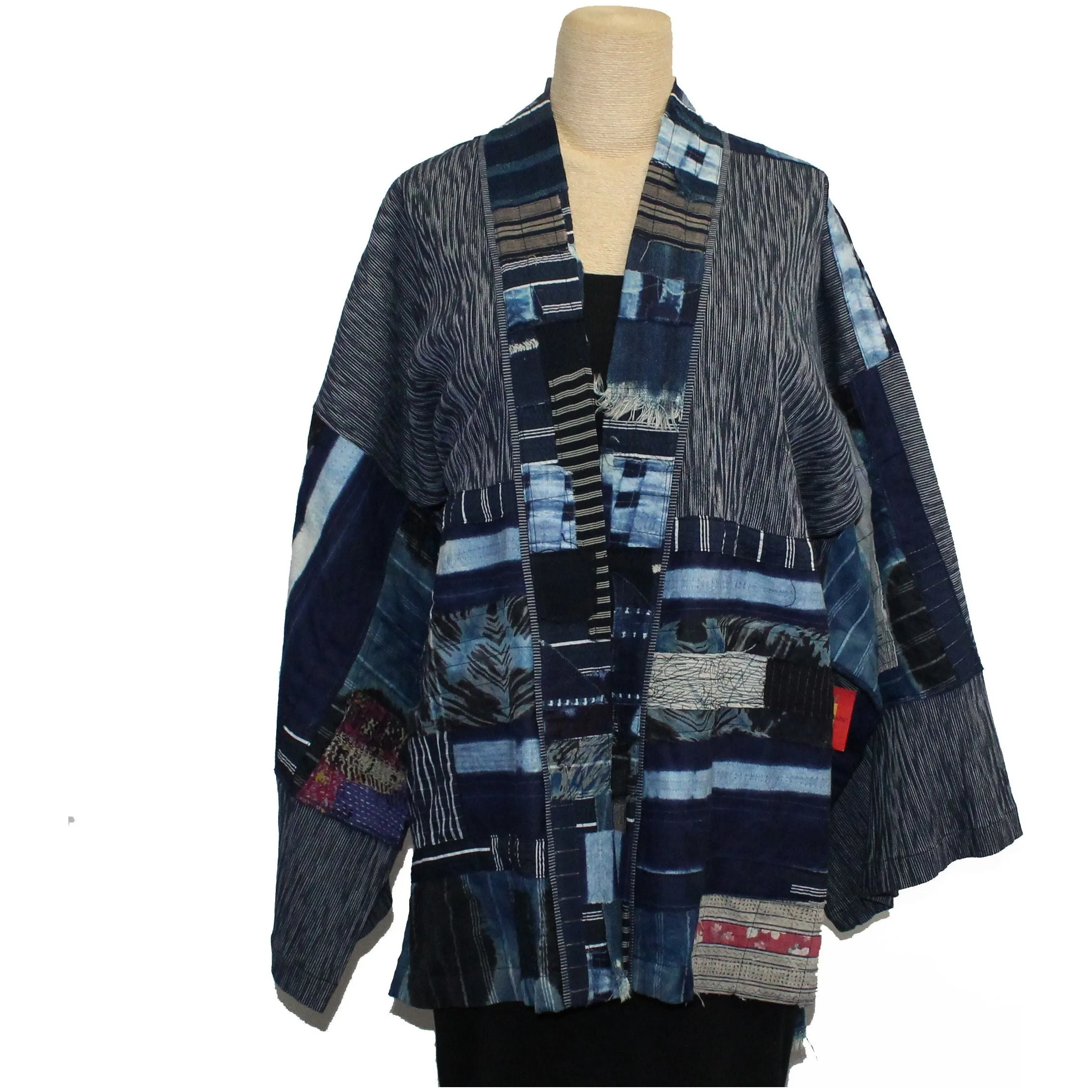 Catherine Bacon Kimono, Mosaic, Indigo, OS Fits M-XL