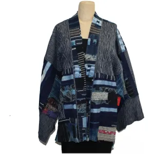 Catherine Bacon Kimono, Mosaic, Indigo, OS Fits M-XL