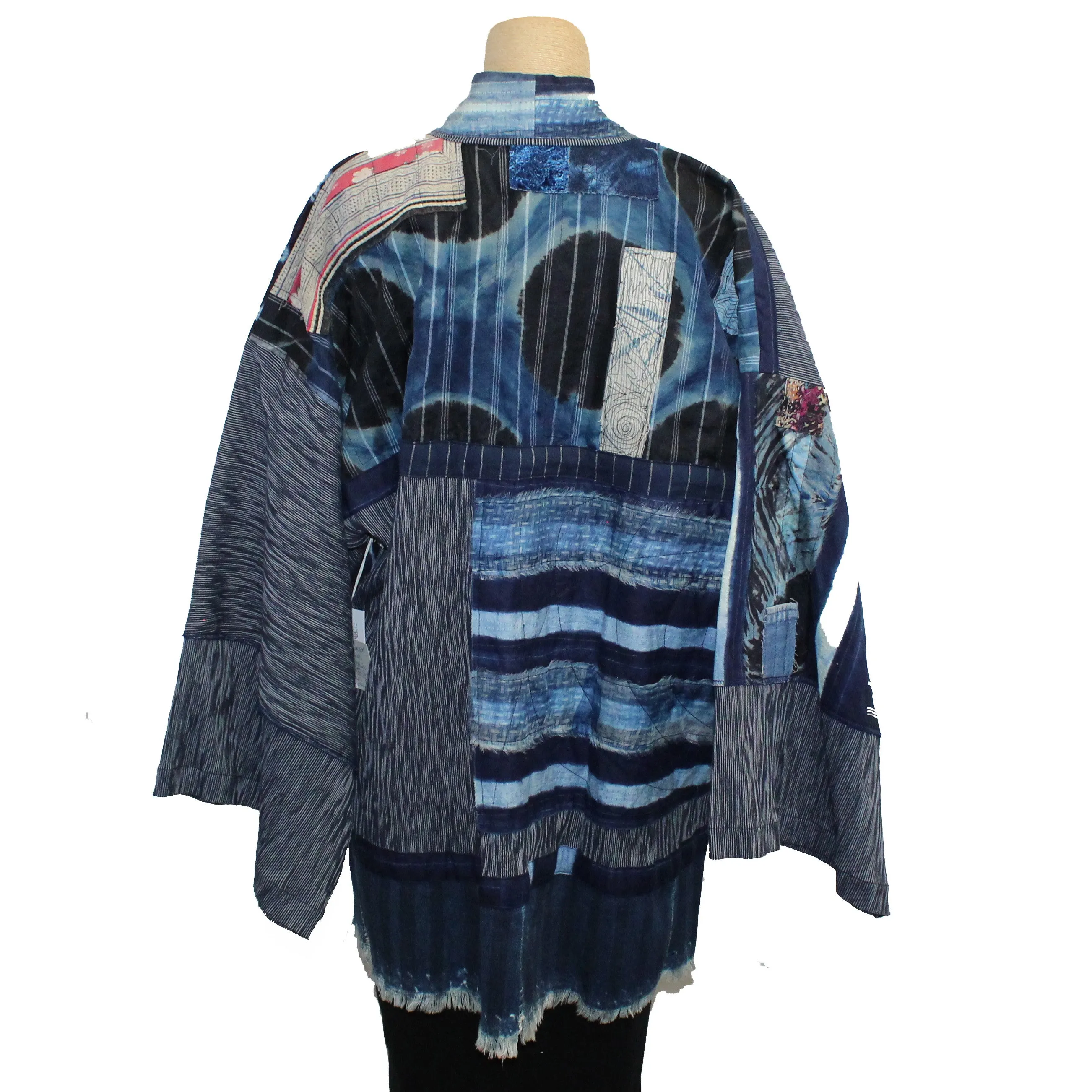 Catherine Bacon Kimono, Mosaic, Indigo, OS Fits M-XL