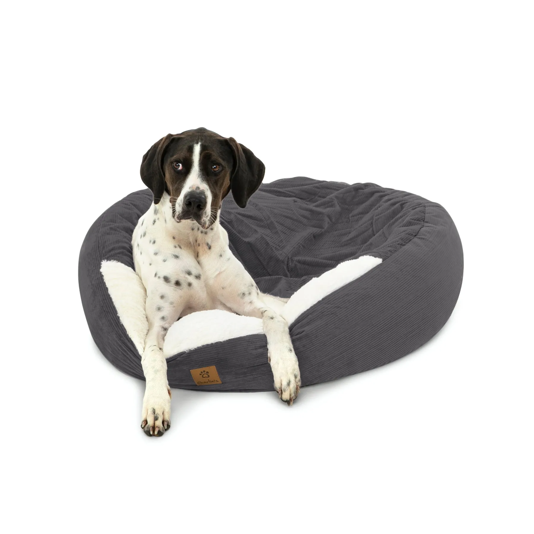 Charlie's Snookie Hooded Calming Dog Bed Charcoal Extra Large