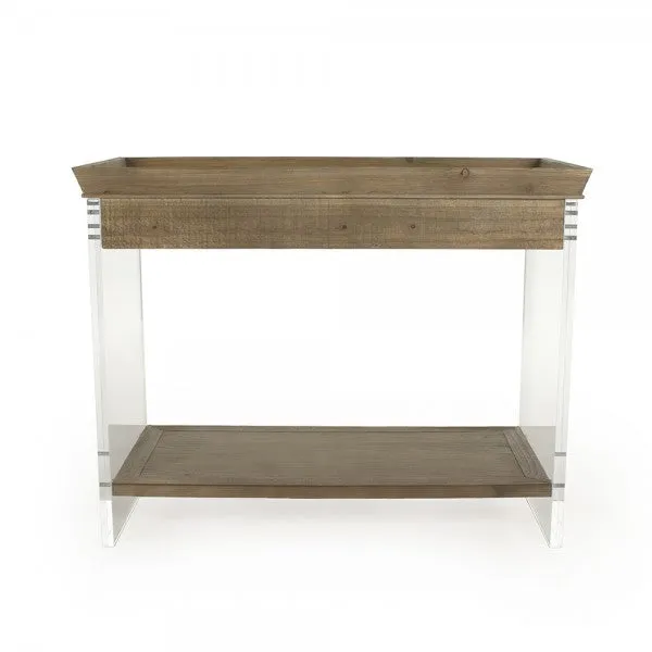Charmain Wood and Acrylic Console