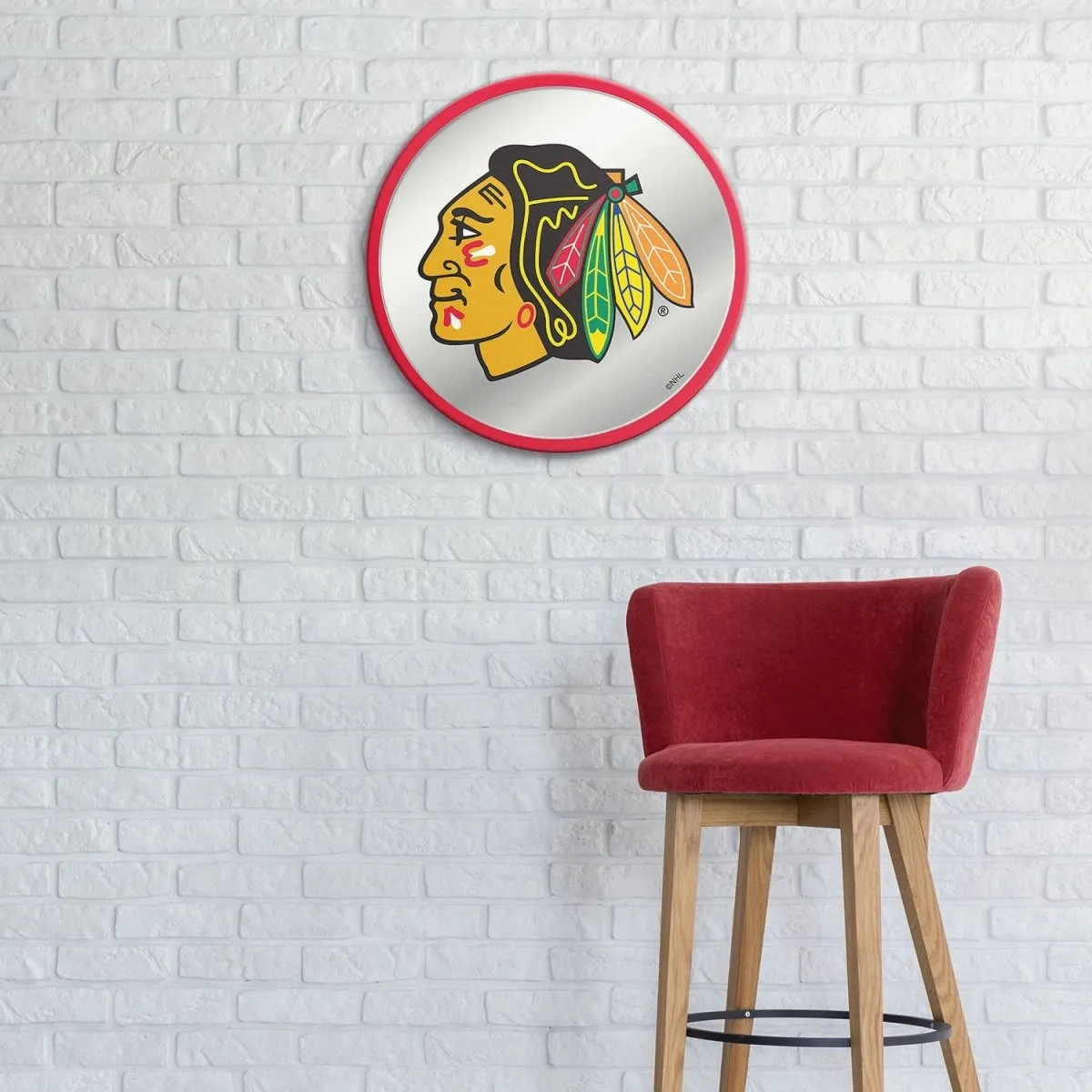 Chicago Blackhawks: Modern Disc Mirrored Wall Sign
