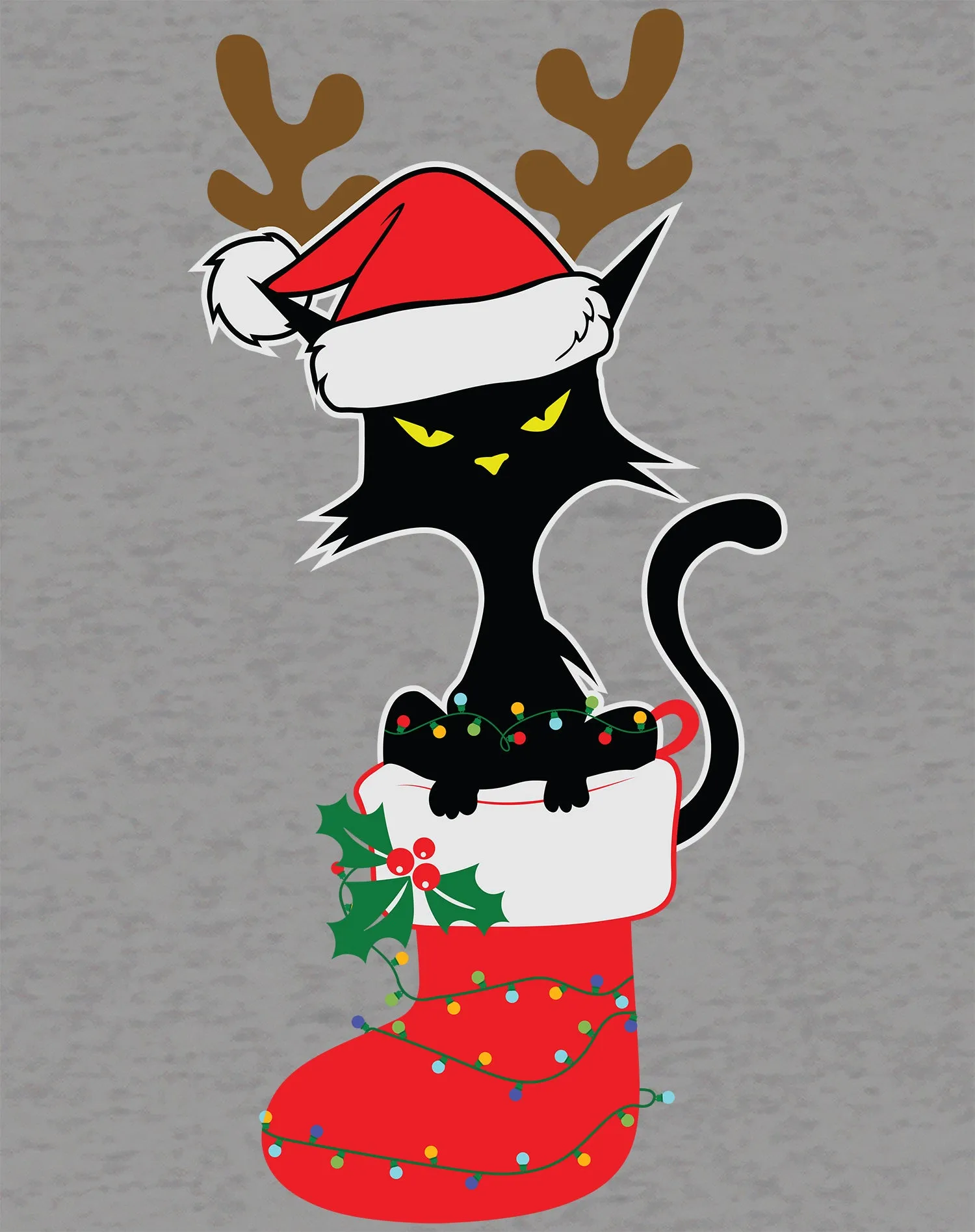 Christmas Cat Lover Santa Hat Stocking Vintage Fun Sweet Lol Youth T-Shirt