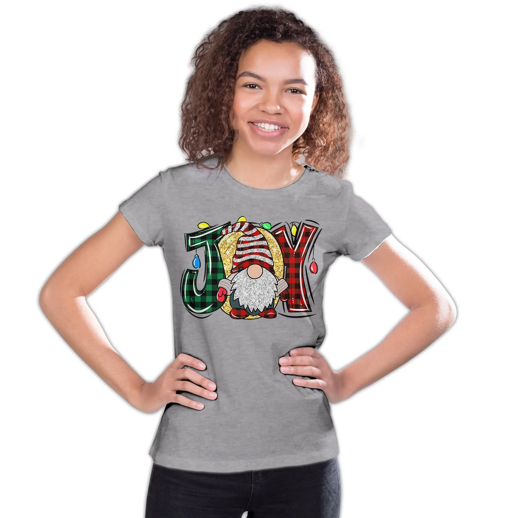 Christmas Gnome Joy Sparkle Meme Traditional Xmas Family Fun Youth T-Shirt