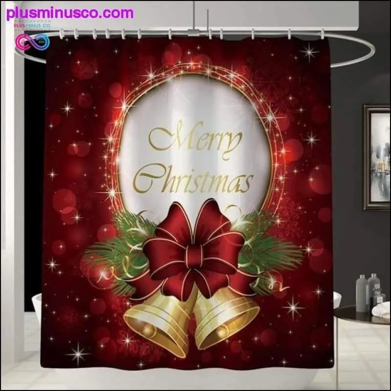 Christmas-patterned Curtain Toilet Cover Non-slip Rug Home