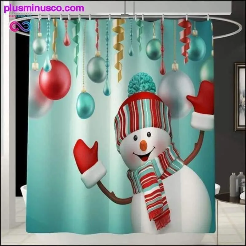 Christmas-patterned Curtain Toilet Cover Non-slip Rug Home