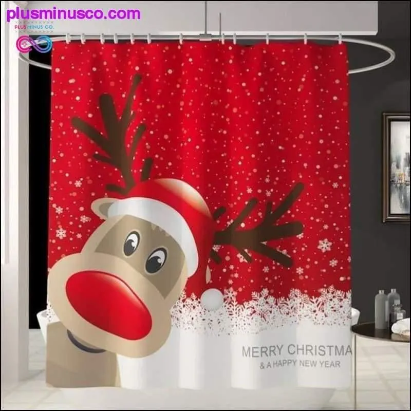 Christmas-patterned Curtain Toilet Cover Non-slip Rug Home