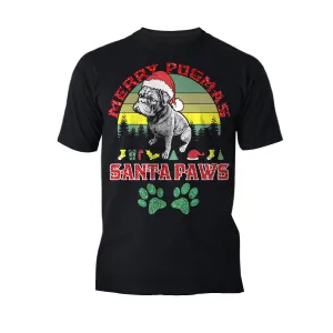 Christmas Pug Lover Merry Pugmas Santa Paws Fun Xmas Sparkle Men's T-Shirt