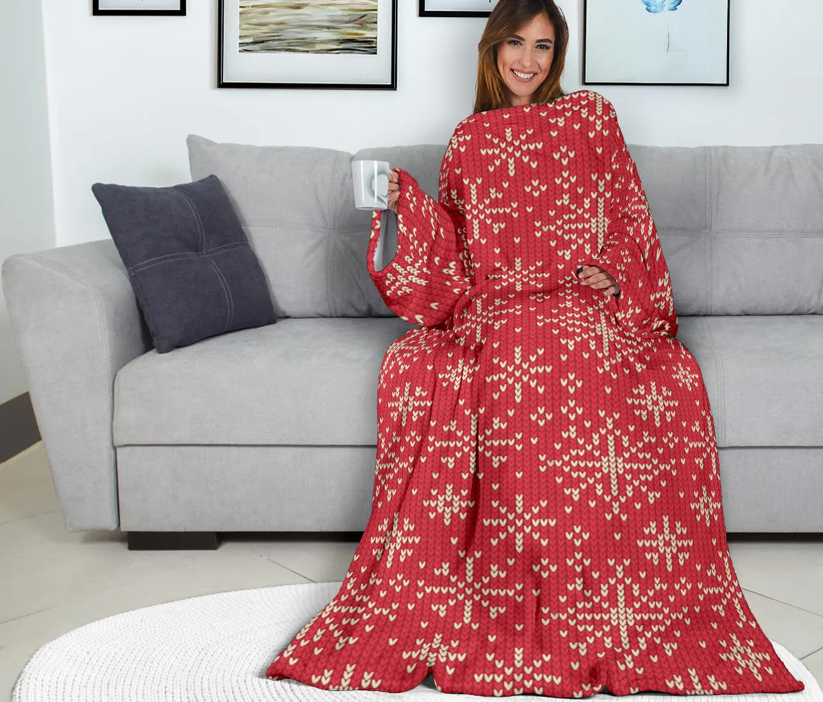 Christmas Snowflake Adult Sleeve Blanket