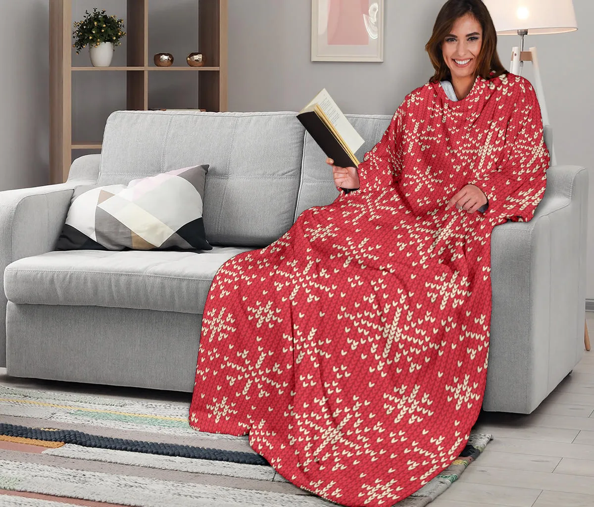 Christmas Snowflake Adult Sleeve Blanket